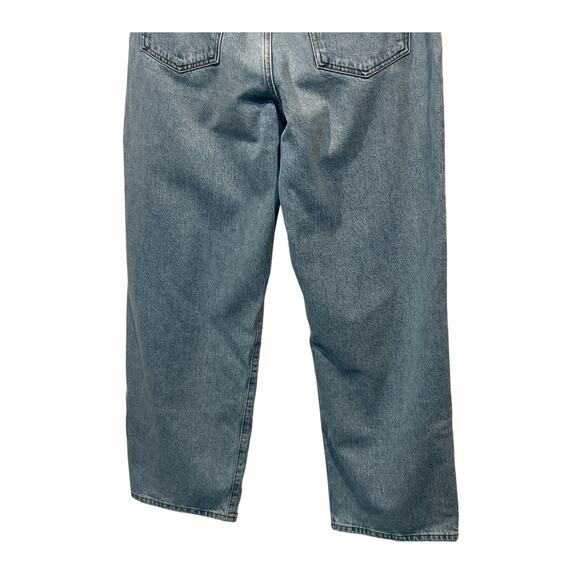 AGOLDE WOMENS 29 FOLDED WAISTBAND HIGH RISE ANKLE WIDE JEANS SIDELINE BLUE NEW - Picture 10 of 15